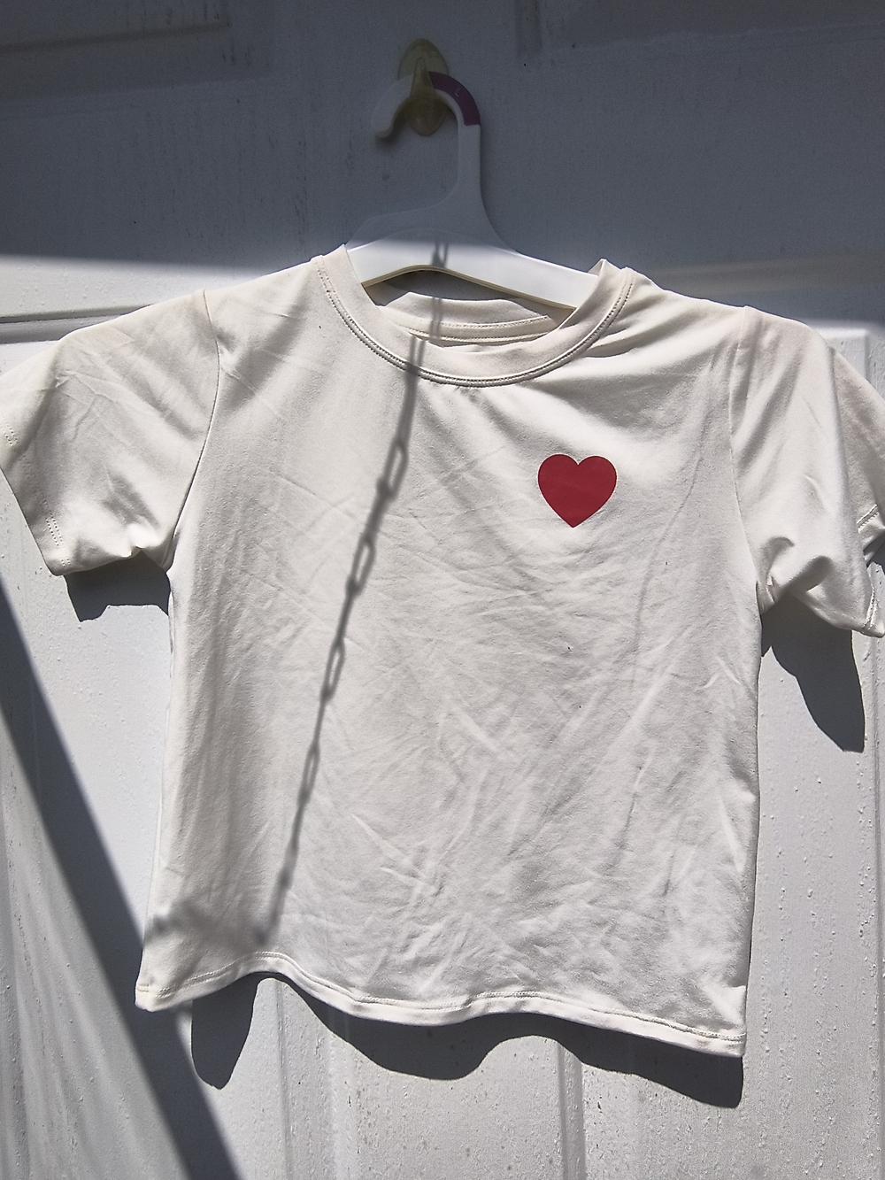 all in motion Cream Short-Sleeve Tee with Red Heart Graphic